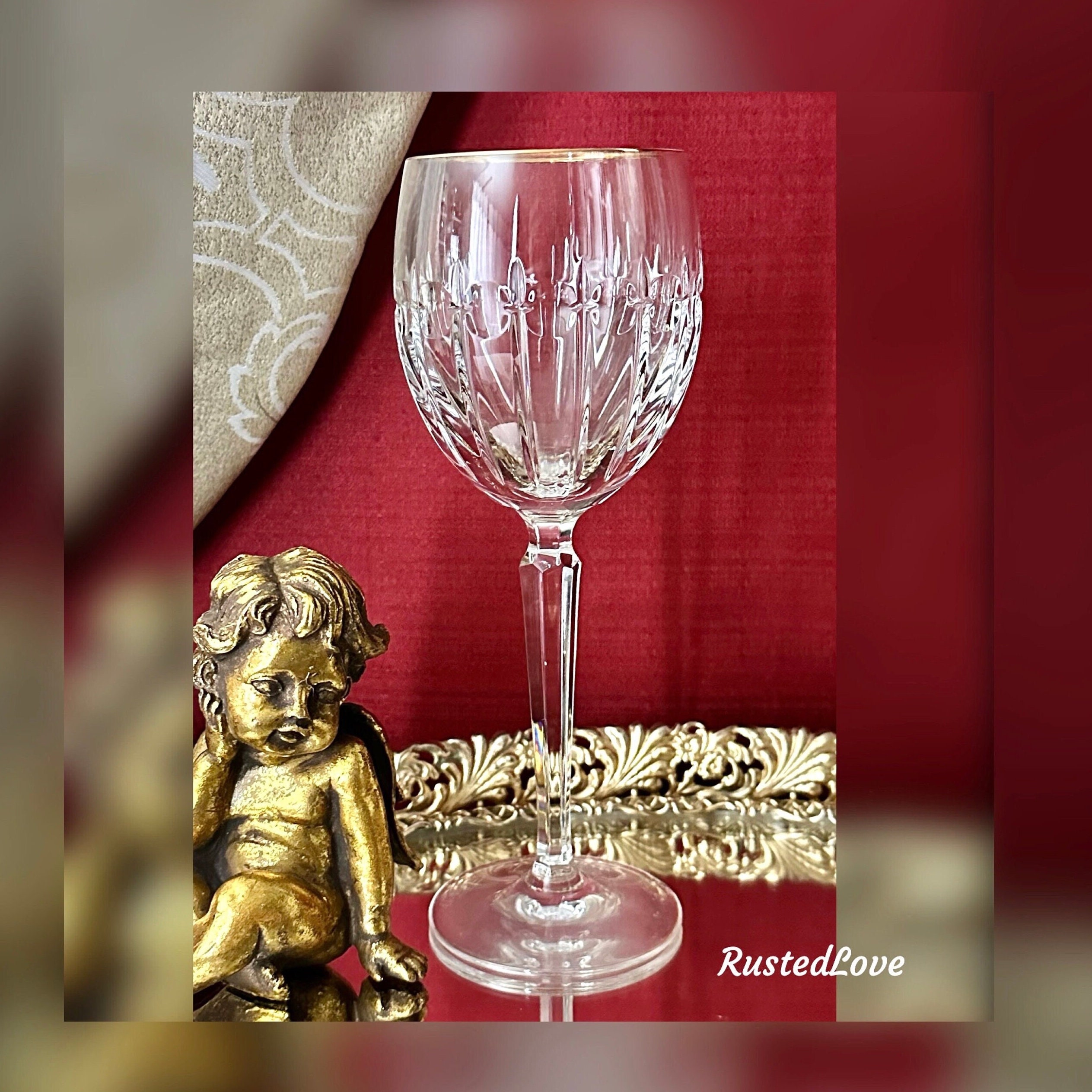 Wine Glasses 20oz,Golden Champangne Glasses,Heavy Base  Beverages Cups Drinking Cups For Party,Bars,Stemless Wine Glass Round Wide  Mouth Rim Drinking Tumbler,Large Cups For Red Wine White Wine 8pack …: Wine  Glasses