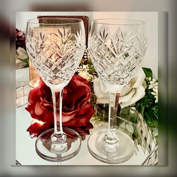 Waterford Marquis Merano Wine Glasses Pair Crystal Replacement Vintage