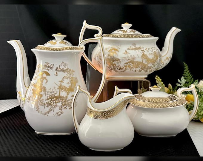 Spode Garden Honeycomb Tea Coffee Set 7 Piece Bone China England