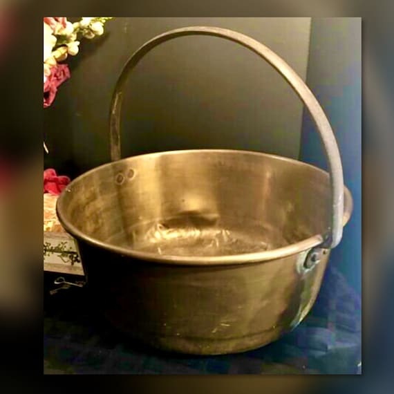 Antique Copper Planter / Hand Hammered Cauldron / Indoor Copper Planter / Vintage Solid Copper Pot / Indoor Vase / Antique Copper Pot