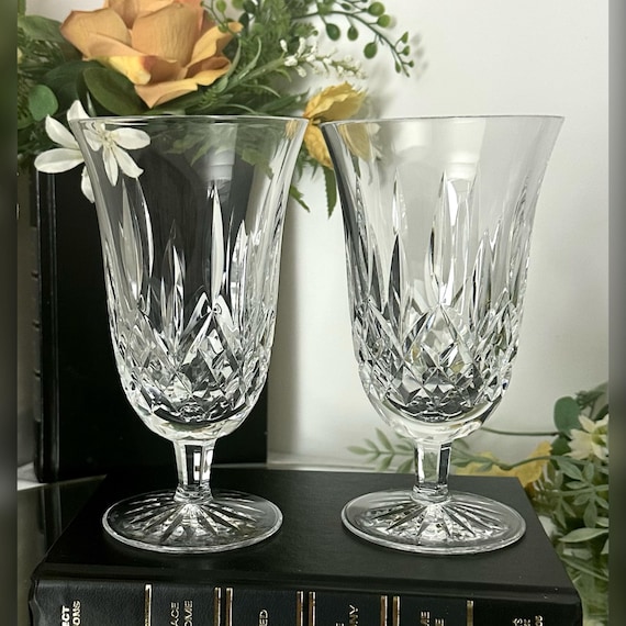 Lismore Waterford Crystal Ice Tea Glasses / Lismore Stemmed Ice Tea Glasses / Vintage Waterford Ice Tea Glasses / Lismore Waterford Glasses