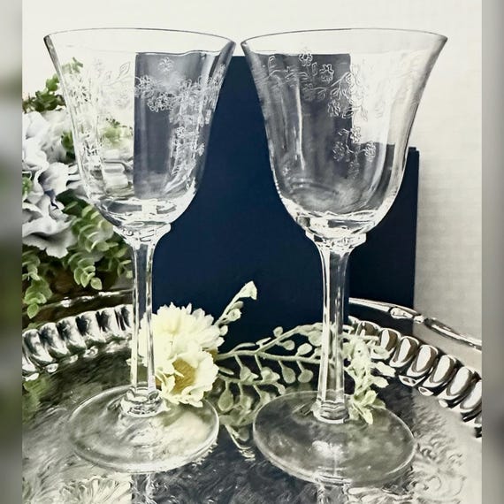 Lenox Castle Garden Water Glasses / Vintage Lenox Optic Bowl Castle Garden Glasses / Lenox Castle Garden Water Glasses / Castle Garden Glass