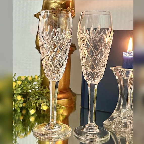 Merano Waterford Marquis Champagne Flutes / Waterford Toasting Champagne Glasses / Waterford Crystal Marquis Wedding Champagne Glasses