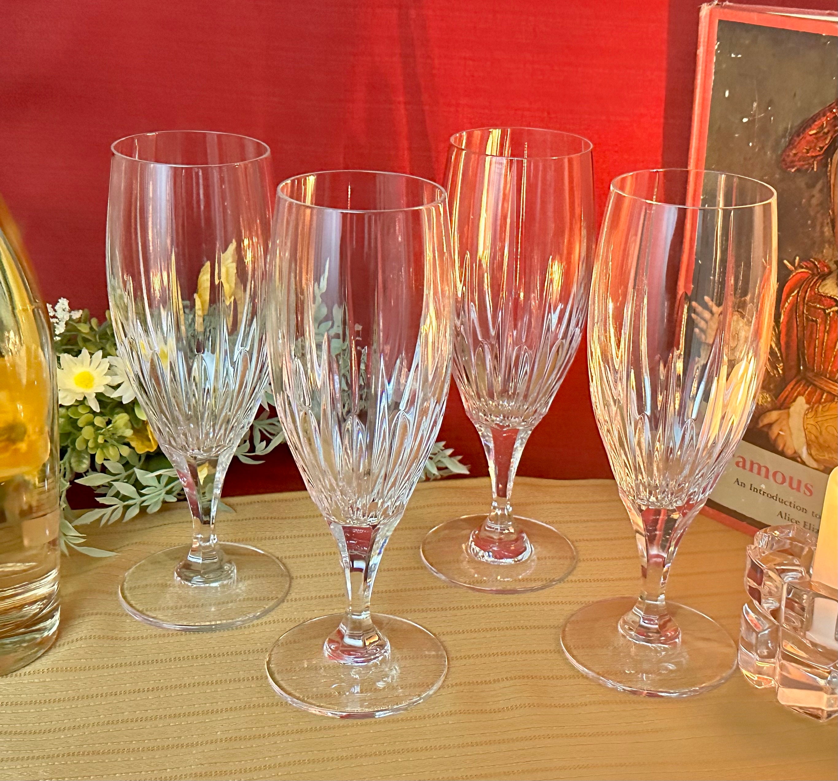 Set of 4 MIKASA Crystal Etched Martini Glasses 7 3/8 Made in France 10 oz for  sale online