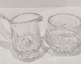 Waterford Lismore Cut Crystal Footed Creamer & Sugar Set Ireland 5