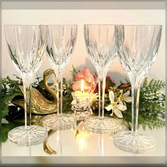 Mikasa Apollo Water Goblets Set of 4 Vintage Crystal Replacement Stemware 8 1/4"