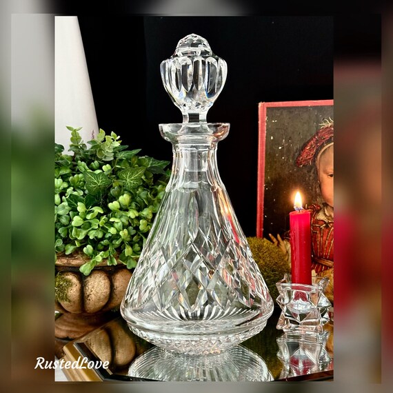 Waterford Crystal Lismore Roly Poly Decanter / Vintage Waterford Decanter / Waterford Roly Poly Blown Glass Decanter / Crystal Decanter