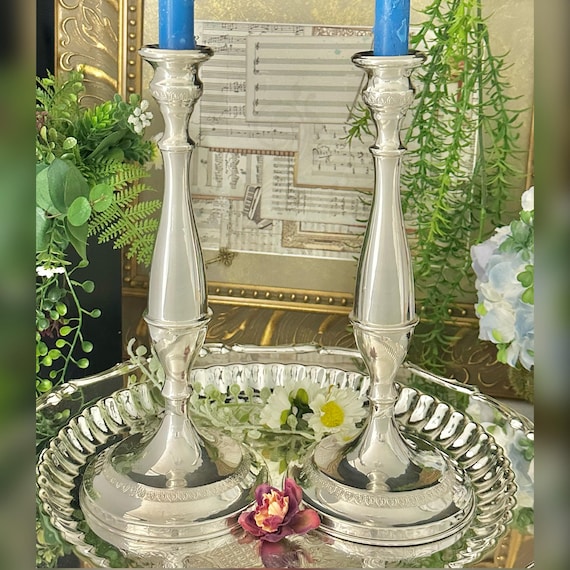 Sterling Silver Candle Holders / Sterling Italian Antique Florence Candleholders / Sterling Candlesticks made In Italy / Pair Candlesticks