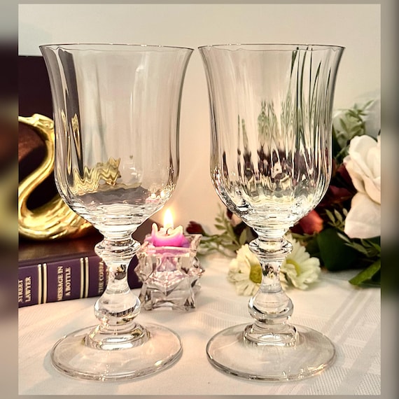 Mikasa French Countryside Water Glasses / Vintage Mikasa Blown Water Goblets / French Countryside Mikasa Water Goblets