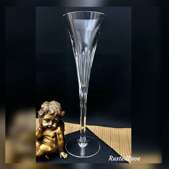 Ceska Danielle Champagne Flute / Ceska Danielle Champagne Glass / Blown Glass Champagne Flute / Wedding Toasting Champagne Flute - 1 Pc