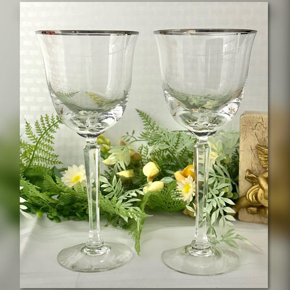 Lenox Classic Federal Platinum Water Glasses / Lenox Water Glasses / Classic Federal Platinum Water Glasses / Lenox Platinum Trim Glasses -2