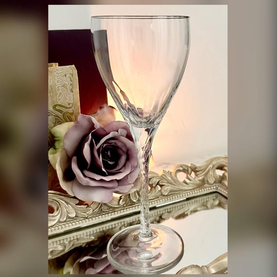 Lenox Encore Platinum Wine Glass Silver Rim Vintage Stemware