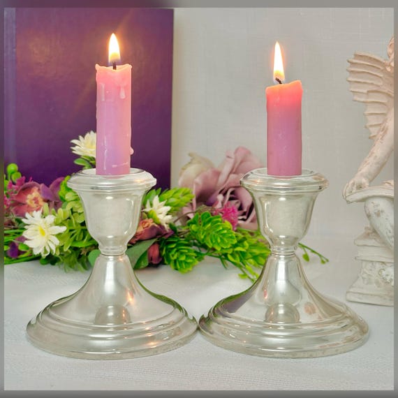 Gorham Puritan Sterling Candlesticks Pair Console Candle Holders