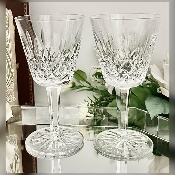 Waterford Lismore Claret Wine Glasses Pair Irish Crystal Replacement