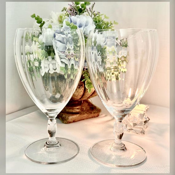 Mikasa Spring Petals Ice Tea Glasses Pair Optic Stemware