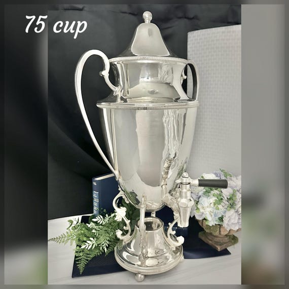 Silver Plate Large Beverage Tea Server / Sheffield Silver Tea Pot / Silver Coffee Pot /Sheffield Silver Plated Hot Water Samovar - 75 Cup