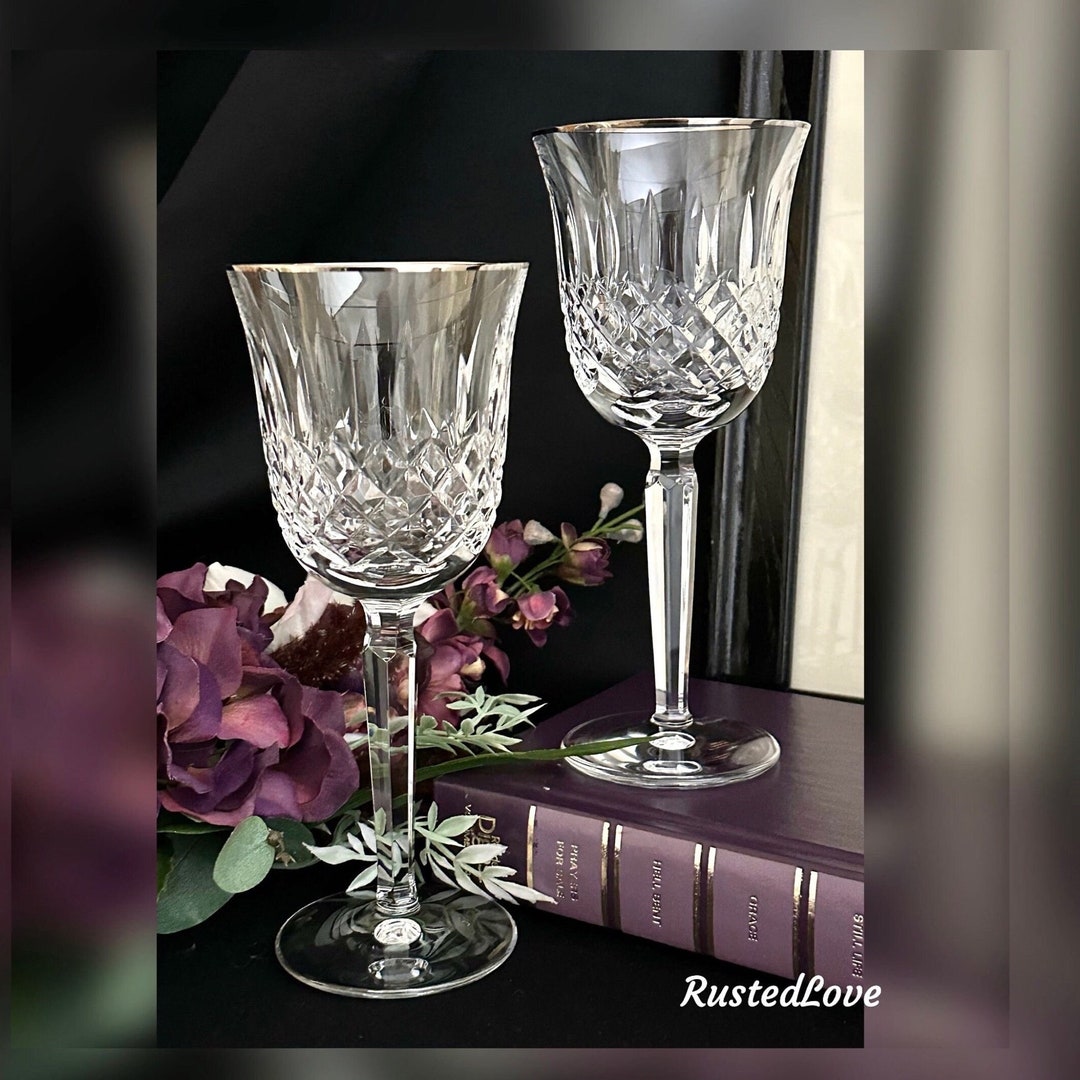 Waterford Crystal Kelsey Wine Glasses / Kelsey Platinum Wine Glasses