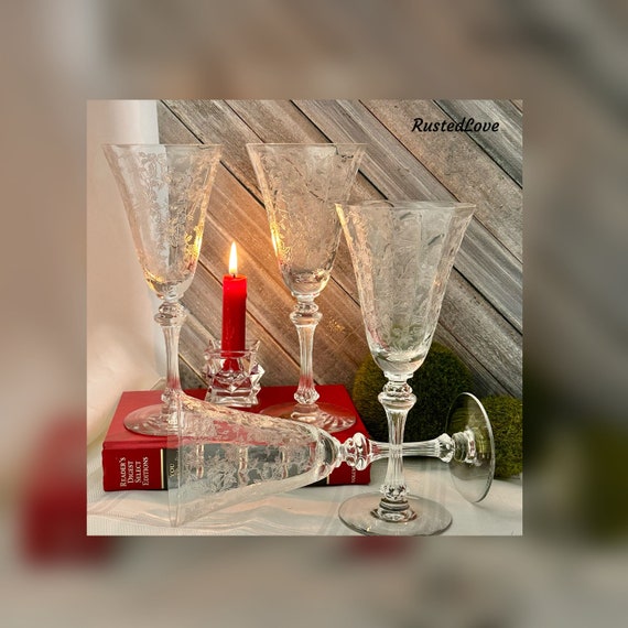 Tiffin Franciscan Cerice Water Glasses / Tiffin Cerice Water Goblets / Cerice Water Glasses / Cerice Tiffin Franciscan Water Glasses - 4