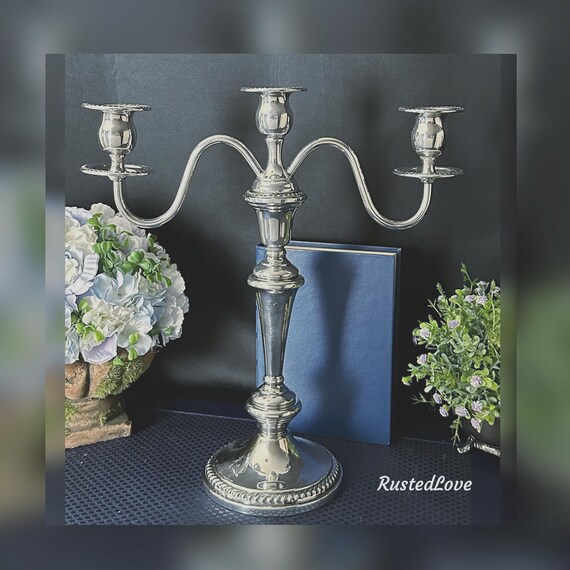 Vintage Silver Plated Candelabra, Cheshire Convertible Candle Holder