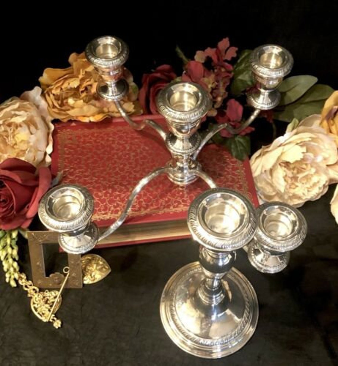 Sterling Silver Candelabra Wallace 4494 5 Arm Candle Holder Etsy