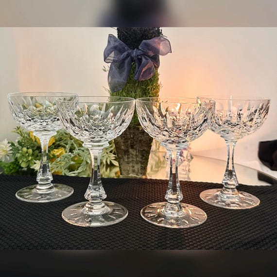 Monte Claire Josair Tall Dessert Coupes / Monte Claire by Josair Champagne Coupes / Vintage Josair Champagne Glasses / Champagne Coupes 4