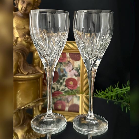 Waterford Nightfall Wine Glasses / Vintage Waterford Crystal Nightfall Wine Glasses / Nightfall Waterford Wine Glasses / Vintage Waterford