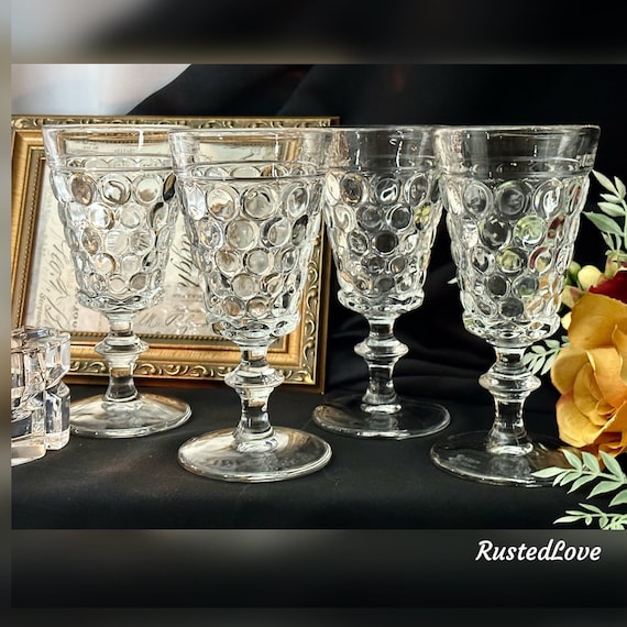 Vintage Westmoreland Thousand Eyes Glasses / Vintage Westmoreland Thousand Eyes Clear Juice Glasses / Thousand Eyes Clear Glasses - 4