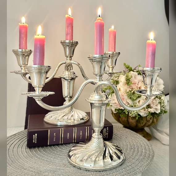 Vintage Sterling Silver Candelabras / Sterling Candle Holders / International Sterling Vintage Silver Candlestick / Vintage Sterling Silver