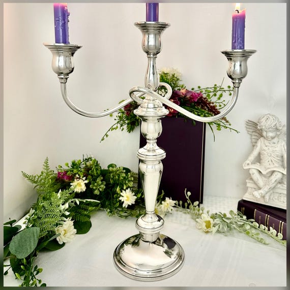 International Sterling Silver Lord Saybrook N302 Convertible 3 Light Candelabra