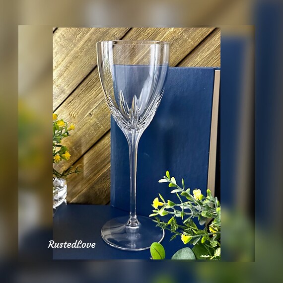 Lenox Firelight Water Glass / Vintage Water Goblet / Lenox Water Firelight Glass / Lenox Blown Water Glass / NO Panel Cuts Water Glass - 1