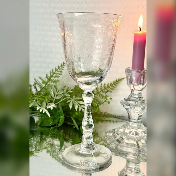 Lenox Navarre Clear Water Glass / Vintage Navarre Optic Bowl Water Glass / Vintage Navarre Water Goblet / Lenox Water Navarre Glass