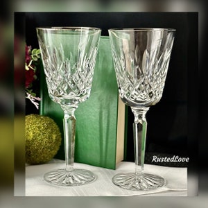 Waterford Crystal Lismore Platinum Tall Water Glasses / Platinum Lismore Water Glass / Vintage Lismore Water Glasses / Platinum Lismore - 2