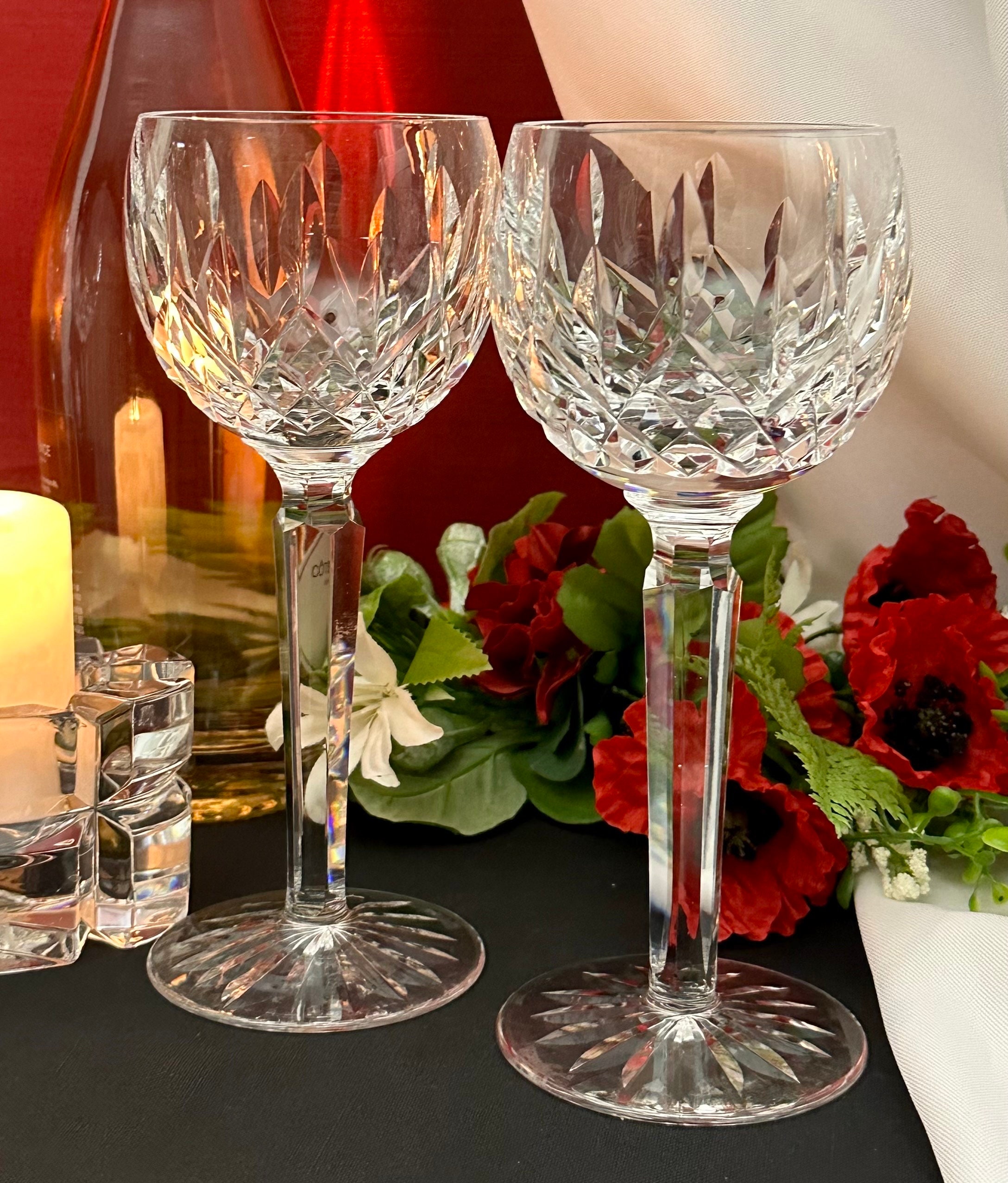 Waterford Lismore Wine Hocks / Waterford Crystal / Waterford Lismore Wine  Glasses / Waterford Wine Glasses / Lismore Wine Glasses / Vintage 