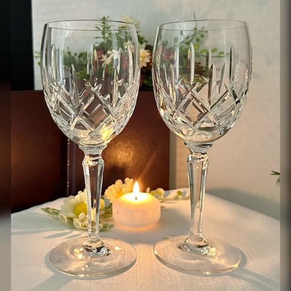 Gorham Lady Anne Wine Glasses / Lady Anne Pair Gorham Wine Glasses / Gorham Crystal Lady Anne Wine Glasses / Pair Lady Anne Wine Glasses
