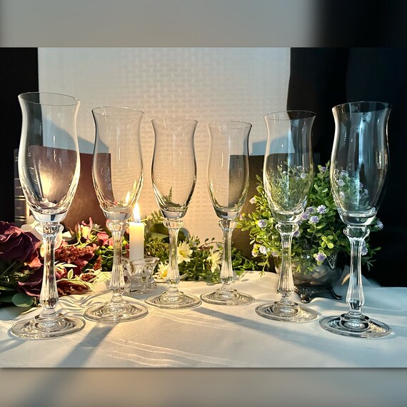 Mikasa Ardmore Champagne Flutes / Mikasa Crystal Champagne Glasses / Ardmore Champagne Toasting Glasses / Champagne Wedding Glasses - 6