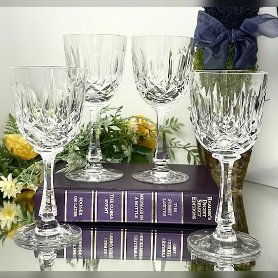 Josair Monte Claire Wine Glasses / Josair Wine Glasses / Vintage Josair Wine Goblets / Set of Wine Glasses / Cut Glass Wine Goblets
