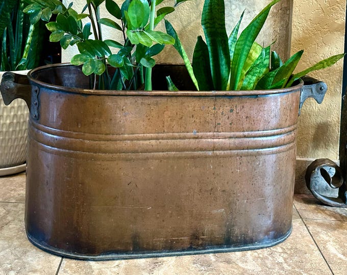Vintage Copper Wash Basin / Vintage Copper Wash Tub / Copper Boiler ...