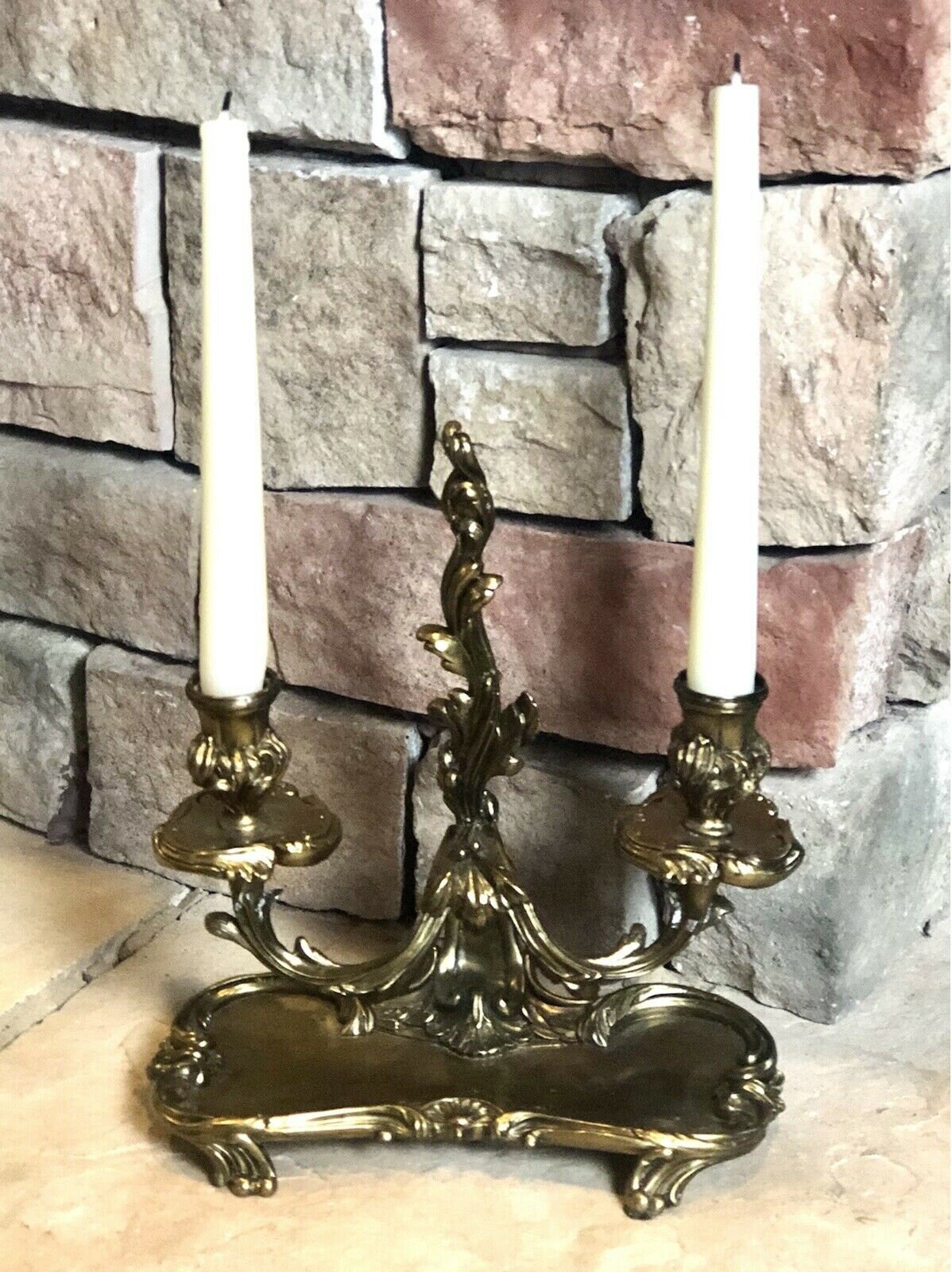 Vintage Solid Brass Candle holders Double taper candlesticks Etsy