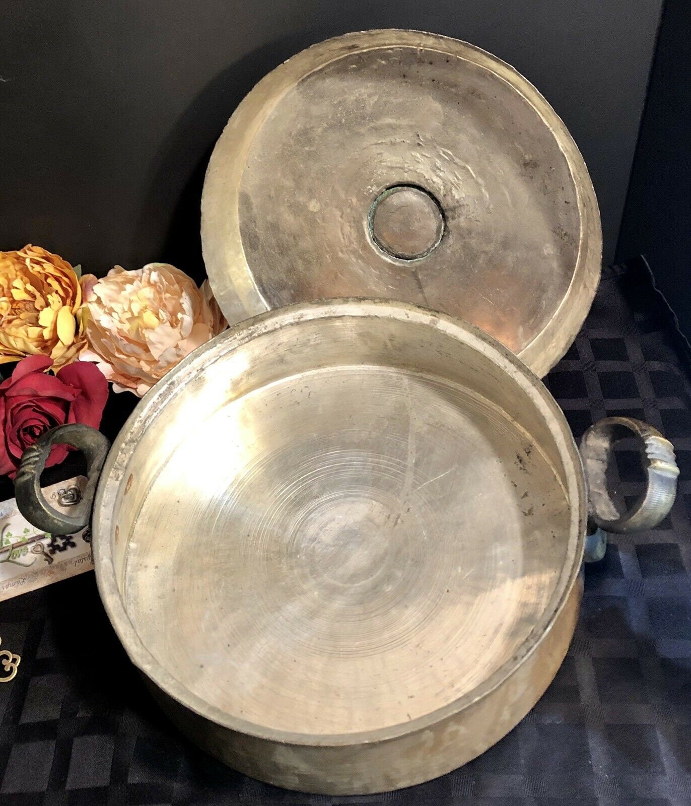 Antique Hand Hammered Cooper /Stainless Steel Pot With Large Etsy