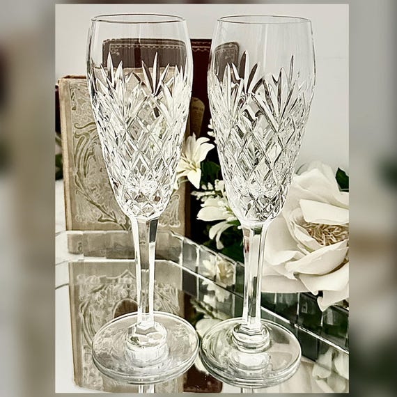 Waterford Marquis Merano Champagne Flutes Pair Crystal Replacement