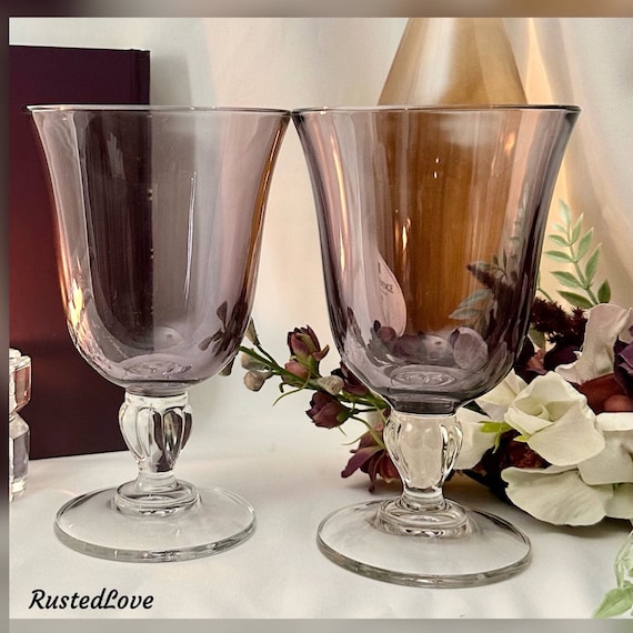 Amethyst Casual Settings Wine Glasses / Cristal D'Arques-Durand Amethyst / Vintage Purple Wine Glasses / Arques Durand Casual Settings - 2