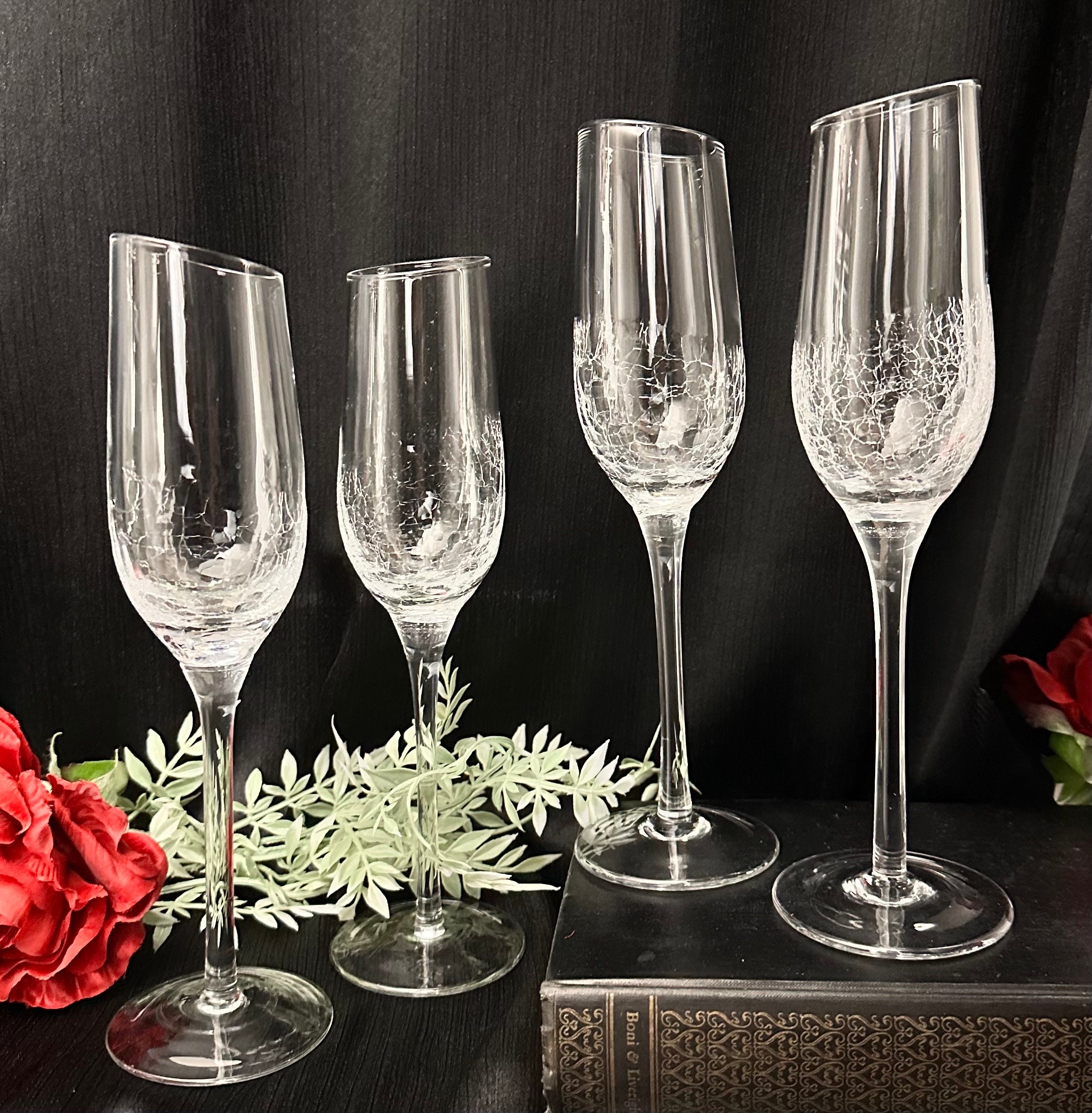 Pier 1 Hollow Stem Champagne Flute Curated Party Barware Holiday Glass Set  Of 8