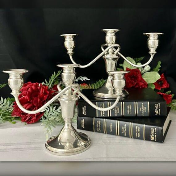 Mueck-Carey Co Sterling Silver Candelabras / Mueck Cary #420 Sterling Candelabras / Vintage Silver Candle Holders / Sterling Candlesticks