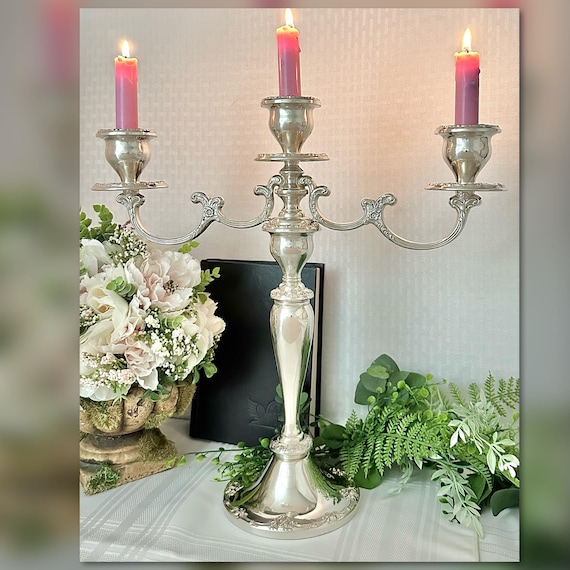 Gorham Sterling Silver Melrose Candelabra / Melrose 1948 Candelabra / Melrose Vintage 3 Arm Candelabra / Sterling Silver Gorham Candleabra