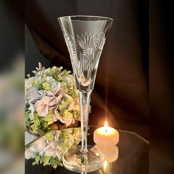 Waterford Champagne Flute 5 Toasts / Waterford Crystal Millenium Series Champagne Glass /  Wedding Toasting Glass / 5 Toasts Champagne