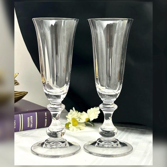 Mikasa French Countryside Champagne Glasses / Vintage Mikasa Champagne Flutes / French Countryside Optic Bowl Wedding Toasting Glasses 2