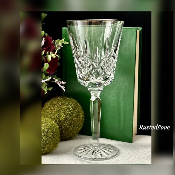 Waterford Crystal Lismore Platinum Tall / Waterford Tall Lismore Water Glass / Platinum Lismore Water Glass / Vintage Lismore Water Glass -1