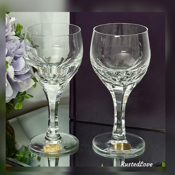 Vintage Atlantis Evoria Wine Glasses / Evoria Atlantis Wine Glasses / Evoria Vintage Wine Glasses / Atlantis 6 Oz Evoria Wine Glasses - 2