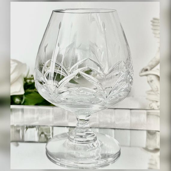 Vintage Mikasa Petit Points Brandy Glass – Floral Etched Cognac Glass