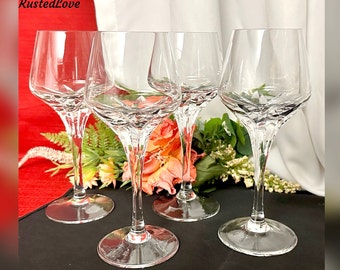 Set of 6 Mikasa Uptown Small Wine Glasses Goblets Drink Glass Crystal  Stemware
